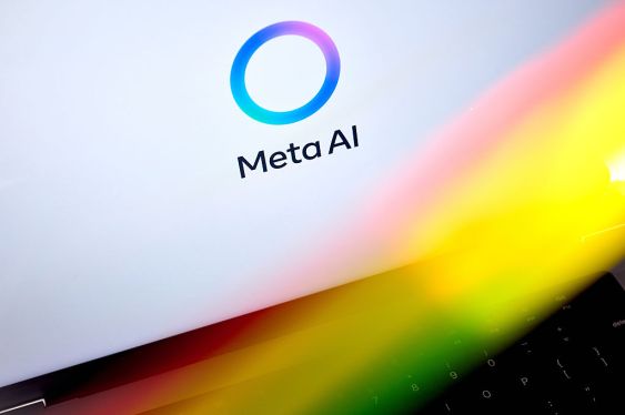 The Meta AI logo on a laptop