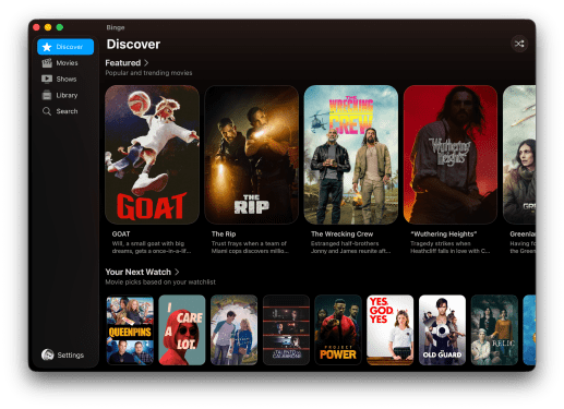 Binge screen